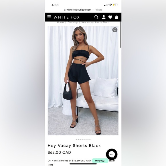 White Fox Boutique **Brand New Never Worn** Hey Vacay shorts in Black - Picture 4 of 4